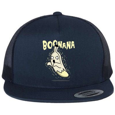 Funny Halloween Boonana Ghost Banana Flat Bill Trucker Hat