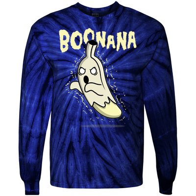 Funny Halloween Boonana Ghost Banana Tie-Dye Long Sleeve Shirt