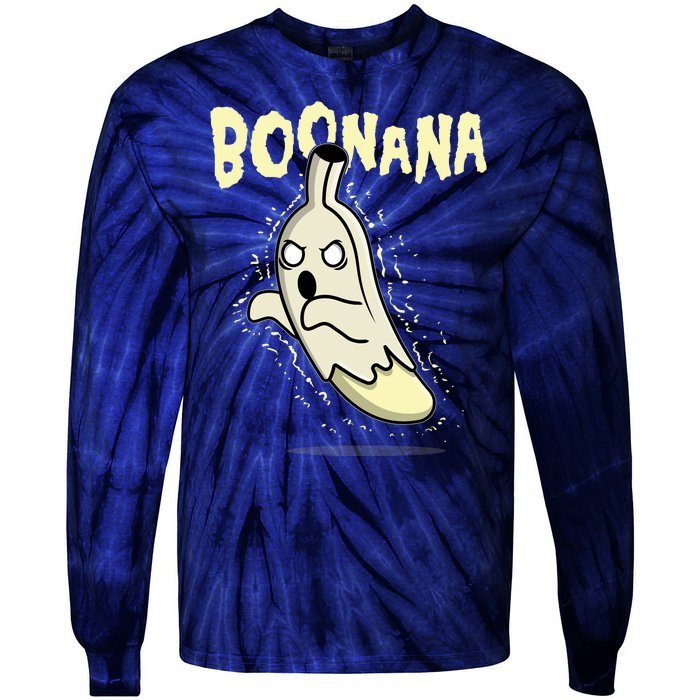 Funny Halloween Boonana Ghost Banana Tie-Dye Long Sleeve Shirt