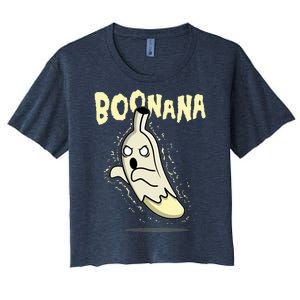 Funny Halloween Boonana Ghost Banana Women's Crop Top Tee