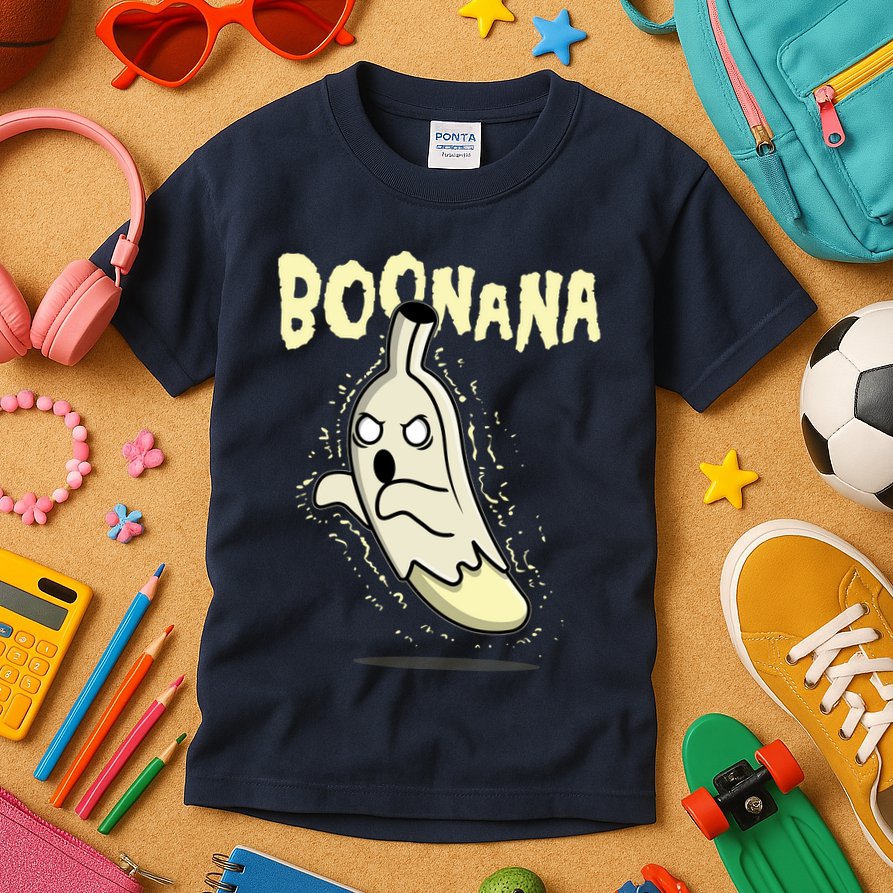 Funny Halloween Boonana Ghost Banana Kids T-Shirt