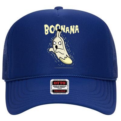 Funny Halloween Boonana Ghost Banana High Crown Mesh Back Trucker Hat