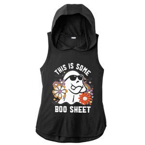 Funny Halloween Boo Ghost Costume This is Some Boo Sheet Ladies PosiCharge Tri-Blend Wicking Draft Hoodie Tank