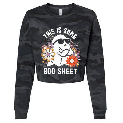 Funny Halloween Boo Ghost Costume This is Some Boo Sheet Cropped Pullover Crew