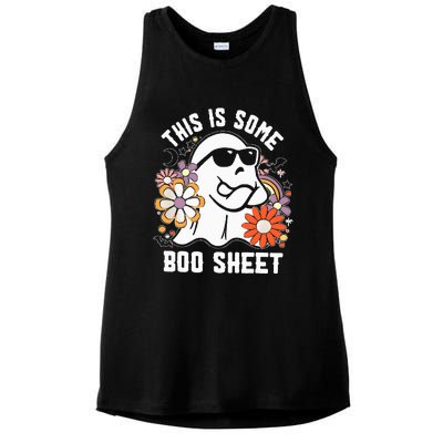 Funny Halloween Boo Ghost Costume This is Some Boo Sheet Ladies PosiCharge Tri-Blend Wicking Tank