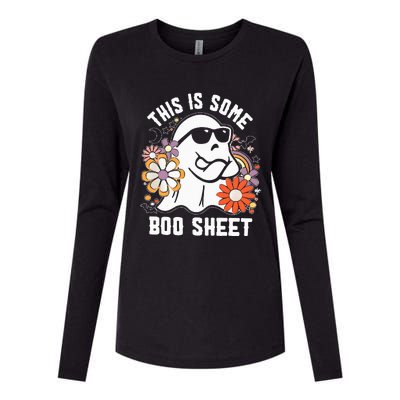 Funny Halloween Boo Ghost Costume This is Some Boo Sheet Womens Cotton Relaxed Long Sleeve T-Shirt