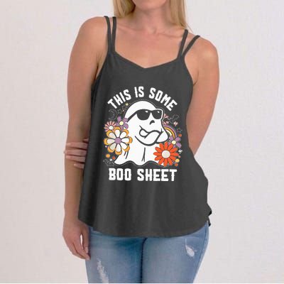 Funny Halloween Boo Ghost Costume This is Some Boo Sheet Women's Strappy Tank