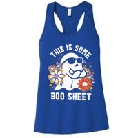 Funny Halloween Boo Ghost Costume This is Some Boo Sheet Women's Racerback Tank