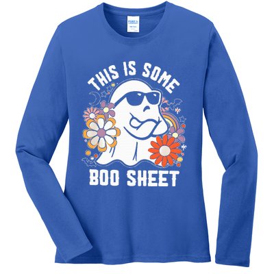 Funny Halloween Boo Ghost Costume This is Some Boo Sheet Ladies Long Sleeve Shirt