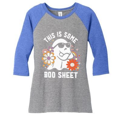 Funny Halloween Boo Ghost Costume This is Some Boo Sheet Women's Tri-Blend 3/4-Sleeve Raglan Shirt