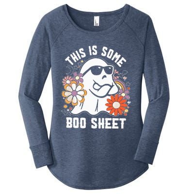 Funny Halloween Boo Ghost Costume This is Some Boo Sheet Women's Perfect Tri Tunic Long Sleeve Shirt