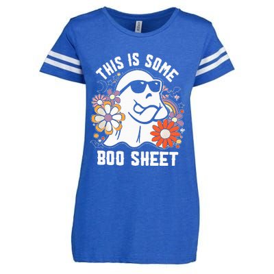 Funny Halloween Boo Ghost Costume This is Some Boo Sheet Enza Ladies Jersey Football T-Shirt