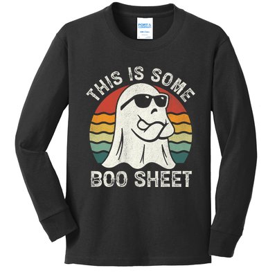 Funny Halloween Boo Ghost Costume This Is Some Boo Sheet Kids Long Sleeve Shirt