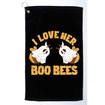 Funny Halloween Boobs Ghost Bee Spooky I Love Her Boo Bees Gift Platinum Collection Golf Towel