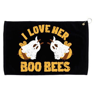 Funny Halloween Boobs Ghost Bee Spooky I Love Her Boo Bees Gift Grommeted Golf Towel