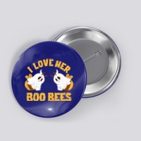 Funny Halloween Boobs Ghost Bee Spooky I Love Her Boo Bees Gift Button