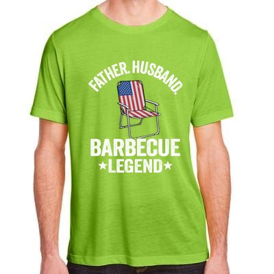 Father Husband Barbecue Legend Grillfather American Flag Bbq Meaningful Gift Adult ChromaSoft Performance T-Shirt