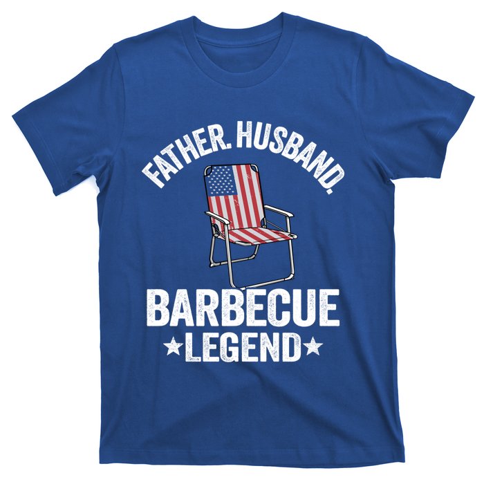 Father Husband Barbecue Legend Grillfather American Flag Bbq Meaningful Gift T-Shirt