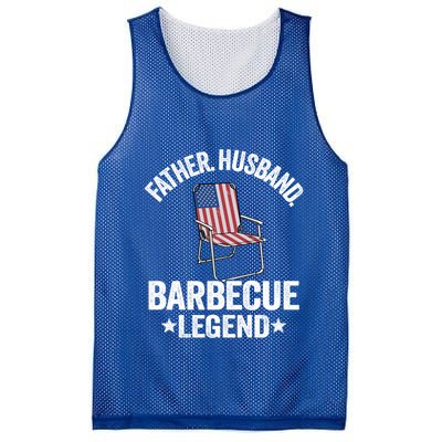 Father Husband Barbecue Legend Grillfather American Flag Bbq Meaningful Gift Mesh Reversible Basketball Jersey Tank