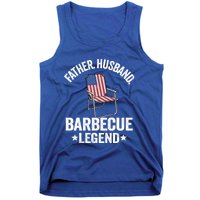 Father Husband Barbecue Legend Grillfather American Flag Bbq Meaningful Gift Tank Top