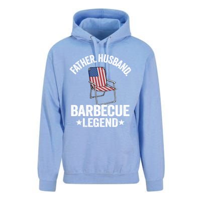 Father Husband Barbecue Legend Grillfather American Flag Bbq Meaningful Gift Unisex Surf Hoodie