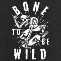 Funny Halloween Bone To Be Wild Skateboarding Skeleton 7 Panel Mesh Trucker Snapback Hat