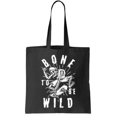 Funny Halloween Bone To Be Wild Skateboarding Skeleton Bag