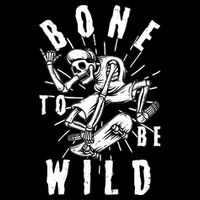 Funny Halloween Bone To Be Wild Skateboarding Skeleton Zip Tote Bag