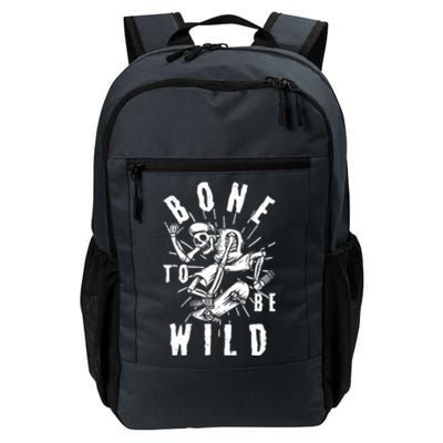 Funny Halloween Bone To Be Wild Skateboarding Skeleton Daily Commute Backpack