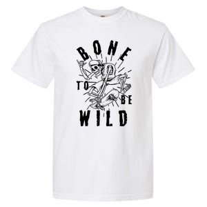 Funny Halloween Bone To Be Wild Skateboarding Skeleton Garment-Dyed Heavyweight T-Shirt