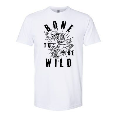 Funny Halloween Bone To Be Wild Skateboarding Skeleton Softstyle® CVC T-Shirt