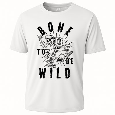 Funny Halloween Bone To Be Wild Skateboarding Skeleton Performance Shirt