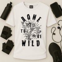 Funny Halloween Bone To Be Wild Skateboarding Skeleton Cooling Performance Crew T-Shirt