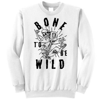 Funny Halloween Bone To Be Wild Skateboarding Skeleton Sweatshirt