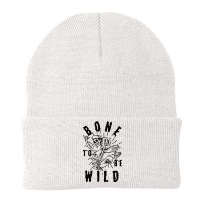 Funny Halloween Bone To Be Wild Skateboarding Skeleton Knit Cap Winter Beanie