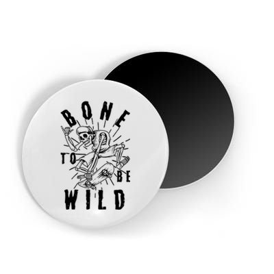 Funny Halloween Bone To Be Wild Skateboarding Skeleton Magnet