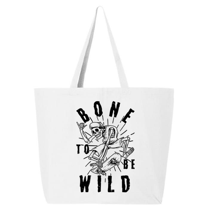 Funny Halloween Bone To Be Wild Skateboarding Skeleton 25L Jumbo Tote