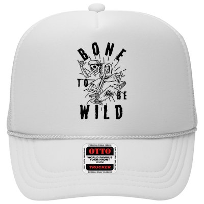 Funny Halloween Bone To Be Wild Skateboarding Skeleton Trucker Hat