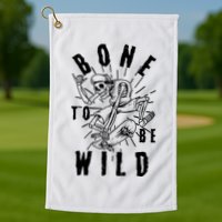 Funny Halloween Bone To Be Wild Skateboarding Skeleton Golf Towel