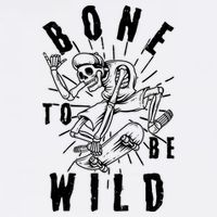 Funny Halloween Bone To Be Wild Skateboarding Skeleton Cropped Pullover Crew