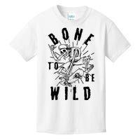 Funny Halloween Bone To Be Wild Skateboarding Skeleton Kids T-Shirt