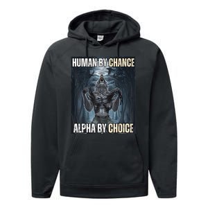 Funny Human By Chance Alpha By Choice Performance Fleece Hoodie