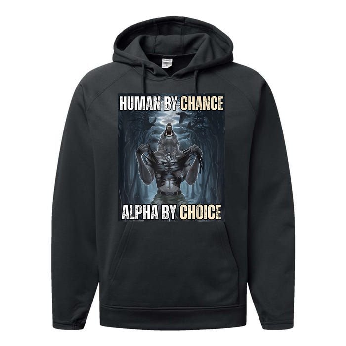 Funny Human By Chance Alpha By Choice Performance Fleece Hoodie