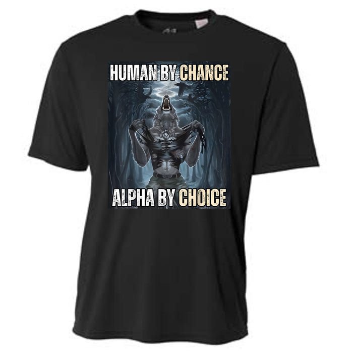 Funny Human By Chance Alpha By Choice Cooling Performance Crew T-Shirt