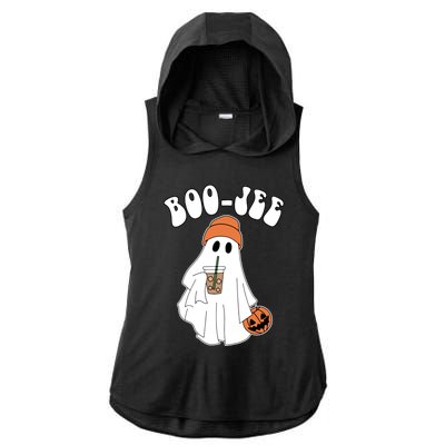 Funny Halloween Boo Jee Ghost Ing Coffee Cool Gift Ladies PosiCharge Tri-Blend Wicking Draft Hoodie Tank