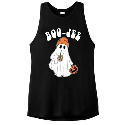 Funny Halloween Boo Jee Ghost Ing Coffee Cool Gift Ladies PosiCharge Tri-Blend Wicking Tank