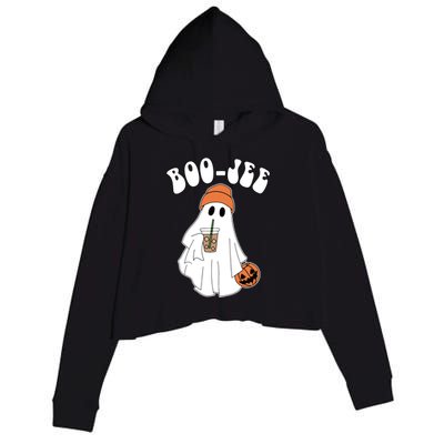 Funny Halloween Boo Jee Ghost Ing Coffee Cool Gift Crop Fleece Hoodie