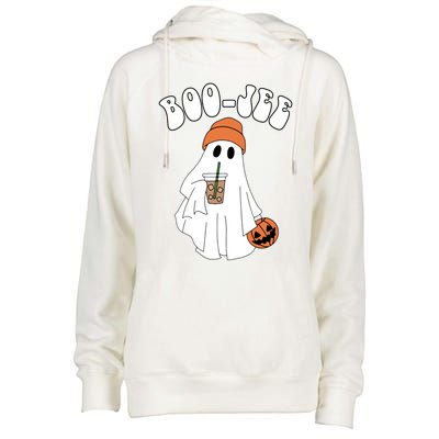 Funny Halloween Boo Jee Ghost Ing Coffee Cool Gift Womens Funnel Neck Pullover Hood