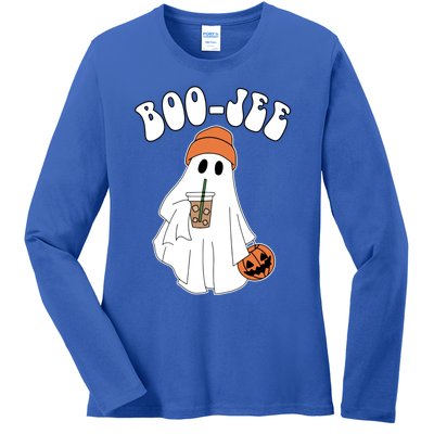 Funny Halloween Boo Jee Ghost Ing Coffee Cool Gift Ladies Long Sleeve Shirt