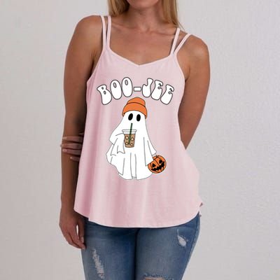 Funny Halloween Boo Jee Ghost Ing Coffee Cool Gift Women's Strappy Tank